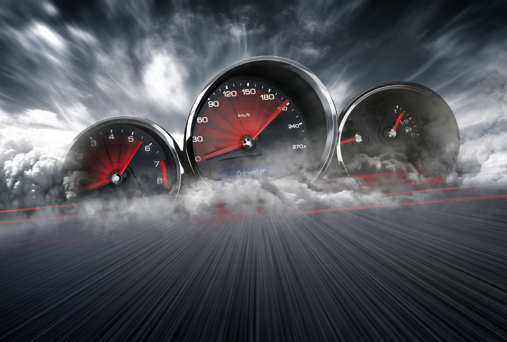 Driving sports car